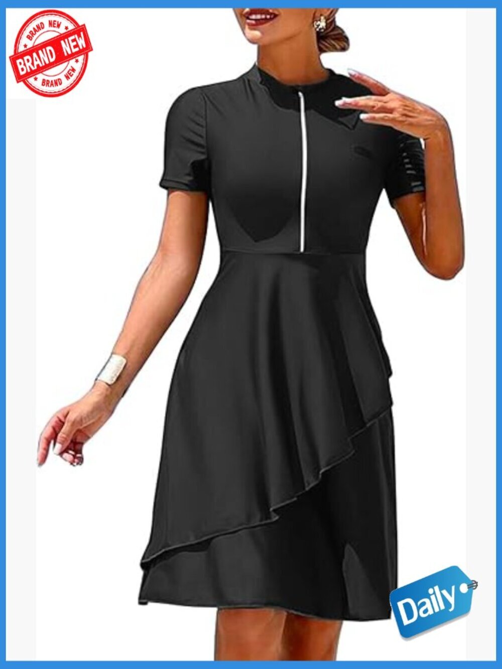 Short Sleeve Rash Guard Swim Dress 2 Piece with Shorts UPF 50